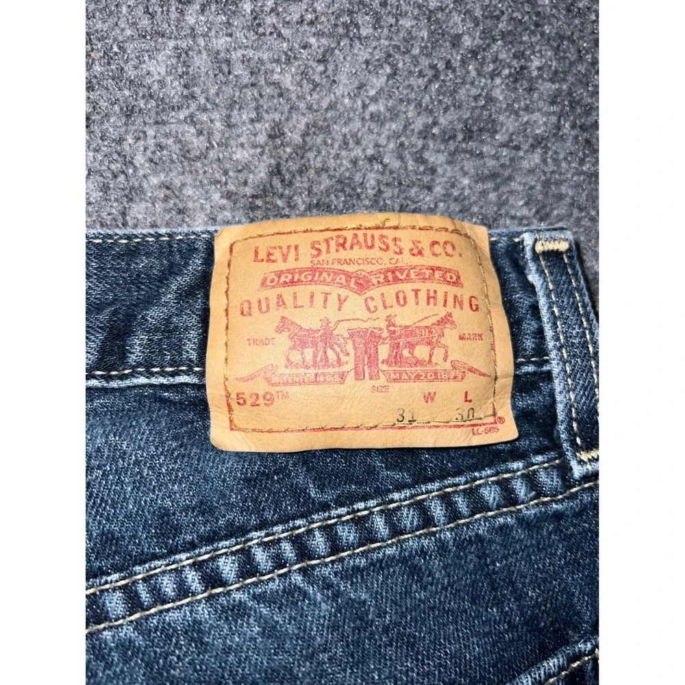 Levis 529 Low Rise Straight Jeans Mens 31x30 Dark Wash Blue Denim Cotton